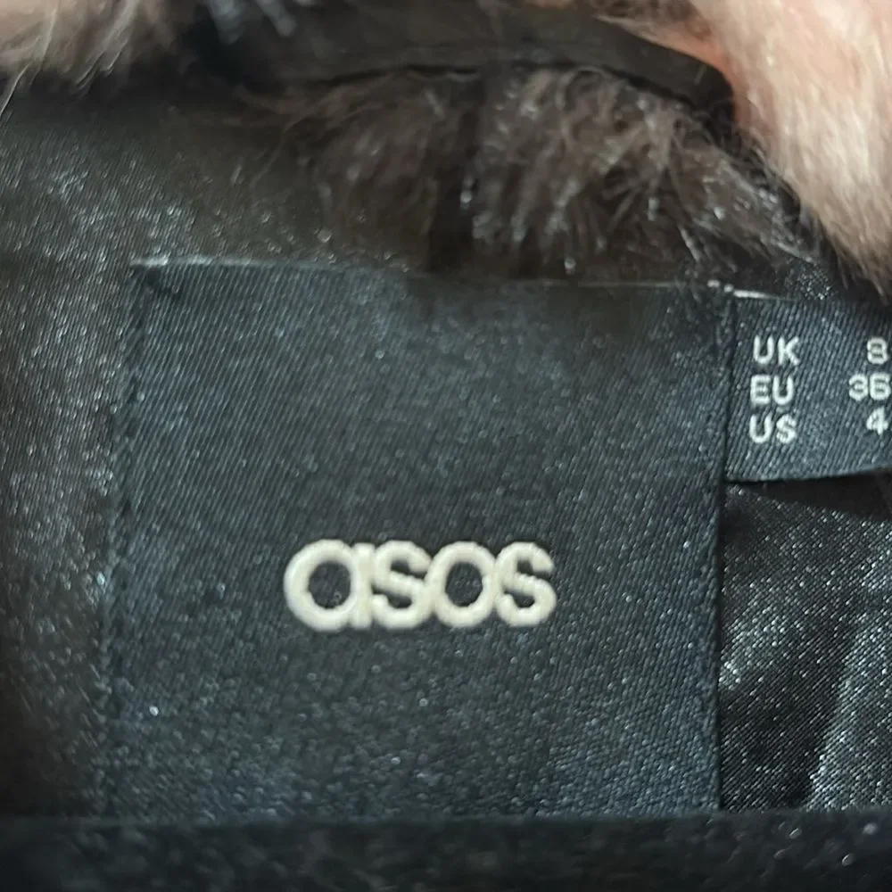 ASOS Faux Fur Leopard-Print Jacket in Pink and Black